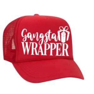 Gangsta wrapper Christmas  coworker festive red baseball snapback trucker hat